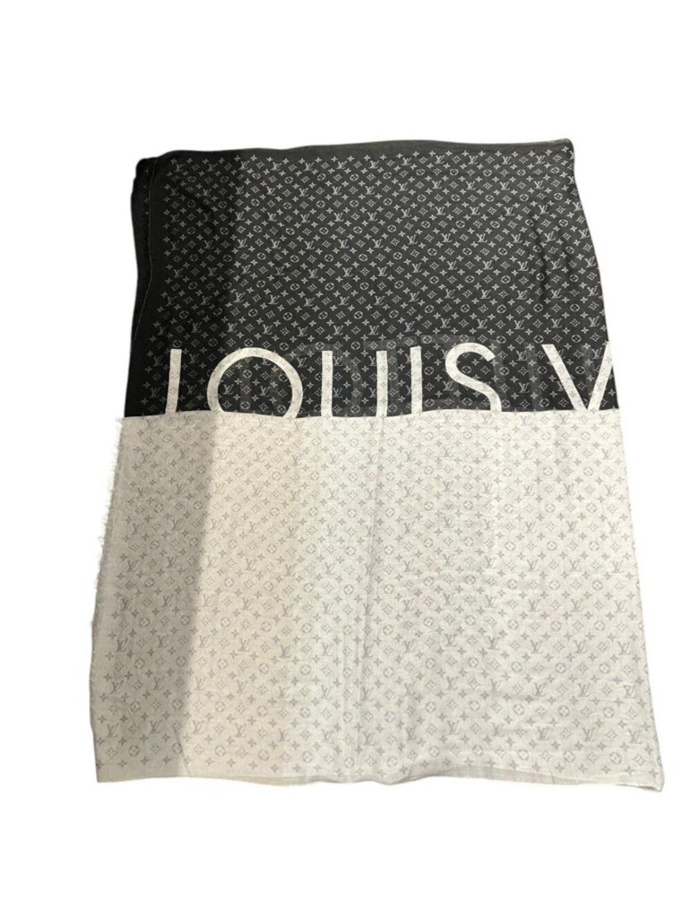 Louis Vuitton Ettore Monogram Shawl Silk Cashmere Scarf